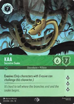 KAA Secretive Snake 212/204 EPIC Disney Lorcana Card Whispers In The Well - Image 1