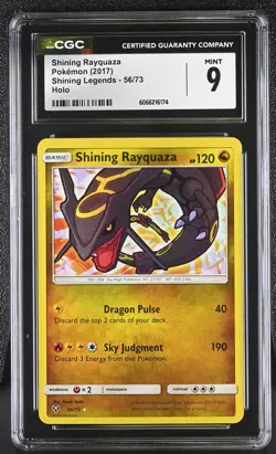 CGC 9 MINT Shining Rayquaza 2017 Shining Legends 56/73 Holo Pokemon Card - Image 1