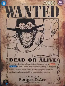 One Piece TCG - Portgas.D.Ace - Wanted Poster - (Error Card) - OP13 - Image 1