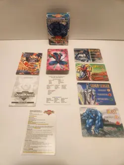 1995 Fleer Marvel OverPower Heroes Assemble Card Game Opened Complete Ships Free - Image 1