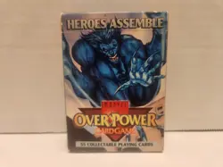 1995 Fleer Marvel OverPower Heroes Assemble Card Game Opened Complete Ships Free - Image 2