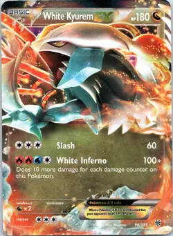 White Kyurem EX 96/135 Pokemon Plasma Storm Holo Ultra Rare - Image 1