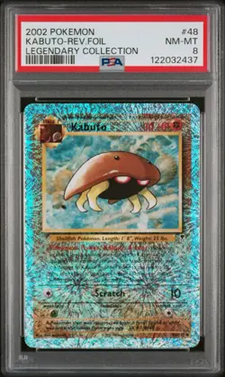 2002 Pokemon KABUTO Reverse Foil Legendary Collection PSA 8 NM-MT 48/110 - Image 1