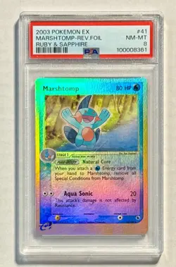 Marshtomp 2003 Pokemon EX Ruby Sapphire Reverse Holo PSA 8 NM-MT #41 - Image 1