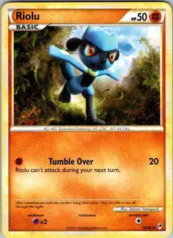 Riolu 50/95 Call of Legends Normal Pokemon TCG NM - Image 1