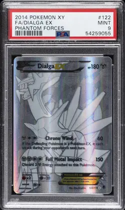 2014 POKEMON XY PHANTOM FORCES #122 FULL ART/DIALGA EX PSA 9 - Image 1