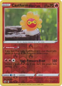 Castform 022/198 Reverse Holo Pokemon Sword & Shield Chilling Reign NM - Image 1