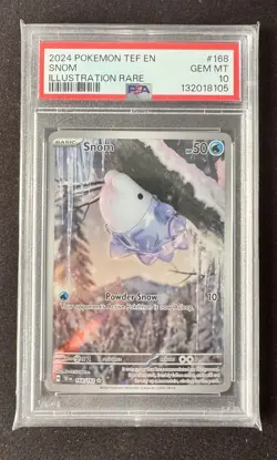 2024 POKEMON TEF EN-TEMPORAL FORCES ILLUSTRATION RARE #168 SNOM PSA 10 - Image 1