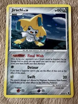 2009 Pokemon TCG Rising Rivals Jirachi Cosmos Holo Rare 7/111 LP/MP Lv.39 HP60 - Image 1