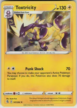 Pokemon Toxtricity (107) Holo Rare SWSH08: Fusion Strike 107/264 NM - Image 1