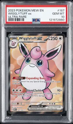 2023 POKEMON MEW EN-151 ULTRA RARE #187 WIGGLYTUFF EX PSA 10 - Image 1