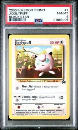2000 POKEMON PROMO BLACK STAR #7 JIGGLYPUFF PSA 8 - Image 1