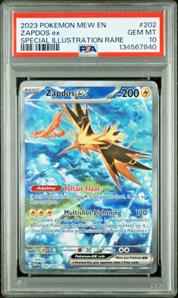Pokemon Zapdos ex 202/165 SIR Scarlet & Violet 151 Holo SIR GEM MINT PSA 10 - Image 1
