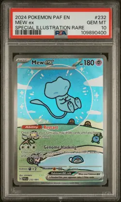 2024 POKEMON PAF EN-PALDEAN FATES SPECIAL ILLUSTRATION RARE #232 MEW EX PSA 10 - Image 1