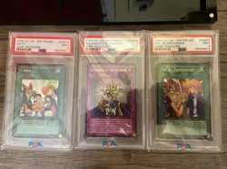 Yu-Gi-Oh! JUMP-EN006, 7, 8 PSA 9 Lot Yu-Jo Friendship, Unity, Judgement + Frame - Image 1