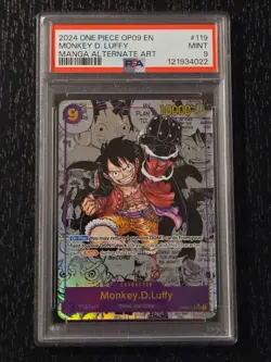 One Piece Luffy OP09-119 Manga Alternative Art Card PSA 9 English - Image 1