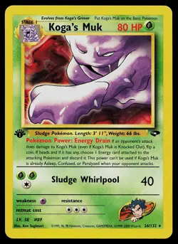 Pokemon Card - Koga's Muk Gym Challenge 26/132 Rare 1st Edition - Image 1