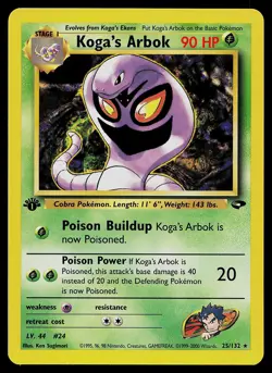 Pokemon Card - Koga's Arbok Gym Challenge 25/132 Rare 1st Edition - Image 1
