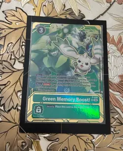 Digimon Card Game Green Memory Boost! P-038 SR Premium Card Collection Alt Art - Image 1