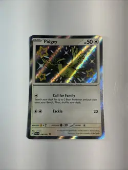 Pidgey 196/091 Sv: Paldean Fates Holo Pokemon TCG Baby Shiny Ultra Rare Card - Image 1