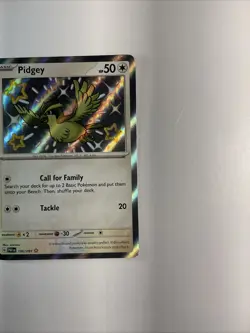 Pidgey 196/091 Sv: Paldean Fates Holo Pokemon TCG Baby Shiny Ultra Rare Card - Image 4
