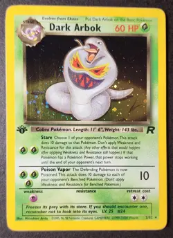 Pokemon Dark Arbok 1st Edition Holo WOTC 2000 Team Rocket 2/82 VLP/NM - Image 1
