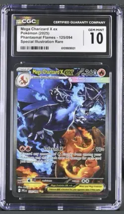 Mega Charizard X ex SIR 125 - 2025 Pokemon Phantasmal Flames - CGC 10 Gem MINT - Image 1