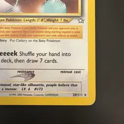 Pokemon vintage Non-Holo Rare Cleffa 20/111 Neo Genesis WotC - Image 4