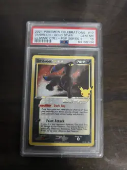 2021 Pokemon Celebrations Umbreon Gold Star Classic Collection #17 PSA 10| - Image 1