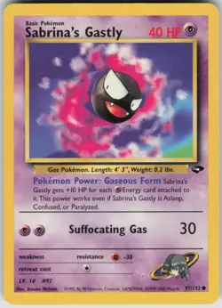 Pokemon Sabrina's Gastly (97) Common Gym Challenge 097/132 MP - Image 1