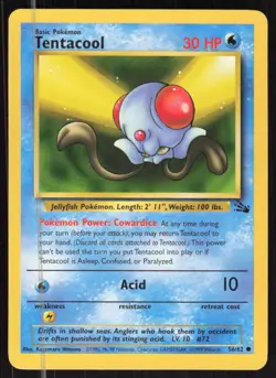 Pokemon TCG Fossil #56/62 Tentacool NM - Image 1