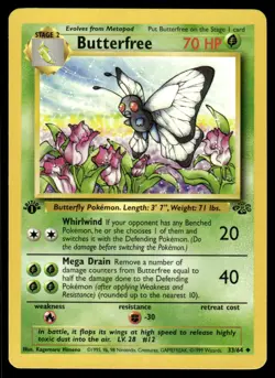 Pokemon TCG Jungle 1st Edition #33/64 Butterfree LP+ - Image 1