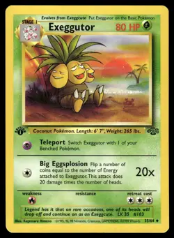 Pokemon TCG Jungle 1st Edition #35/64 Exeggutor LP+ - Image 1