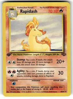 Pokemon TCG Jungle 1st Edition #44/64 Rapidash LP+ - Image 1