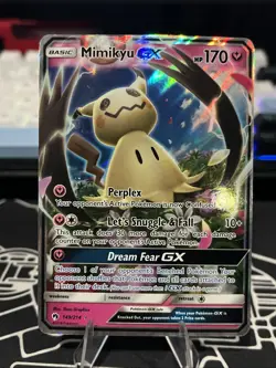 2018 Pokemon Lost Thunder - Mimikyu GX 149/214 Ultra Rare Holo Foil - LP - Image 1