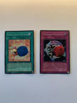 2x Yugioh Karten: Anmutiger Wurfel & Totenkopf Wurfel (TSC-G002/03), Vintage - Image 1