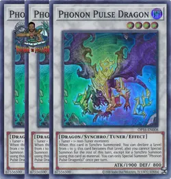 Yugioh! 3x Phonon Pulse Dragon OP16-EN008 Super Rare NM - Image 1