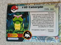 TOPPS TV Animation Edition Series 1 HOLO Single POKEMON Card #10 CATERPIE - Image 2