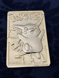 Pikachu 1999 Pokemon 23K Gold-Plated Burger King Nintendo Promo Trading Card - Image 1