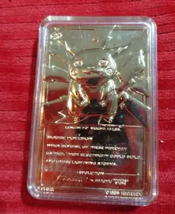 Pokemon 23K Gold Plated Trading Card Pikachu Pokeball 1999 Burger King. B8 - Image 2