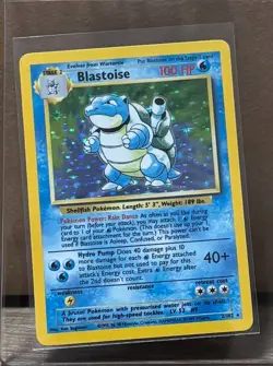 Pokemon TCG Base Set Blastoise Holo Rare Card 2/102 Vintage WOTC NM - Image 1
