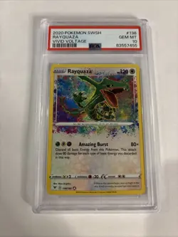 Pokemon Rayquaza Amazing Rare Card PSA 10 GEM MINT Vivid Voltage 138/185 - Image 1