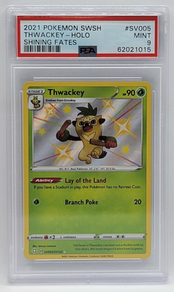 2021 Pokemon SWSH Shining Fates Shiny Holo Rare SV005 - PSA MINT 9 - THWACKEY - Image 1