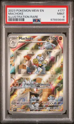 2023 POKEMON MEW EN-151 ILLUSTRATION RARE #177 MACHOKE PSA 9 - Image 1