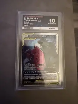 Pokemon S-Chinese Sun&Moon CSM2cC-045 M Sableye & Tyranitar-GX Tag Team ACE 10 - Image 1