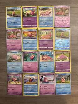 Slowpoke Slowbro Slowking Pokemon Card Collection Lot Of 16 With Reverse Holos - Image 1