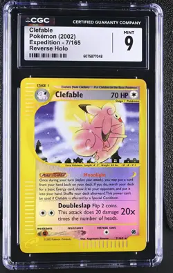 CGC 9 MINT Clefable 2002 Expedition 7/165 Reverse Holo Pokemon Card - Image 1
