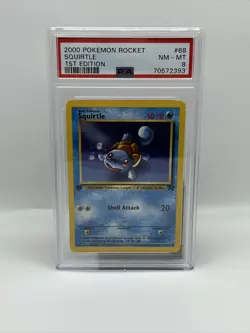 2000 Pokemon Rocket 1st Edition SQUIRTLE card #68 PSA graded NM-MT 8 - Image 1