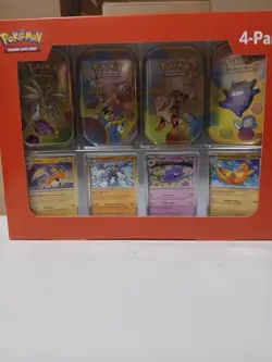 POKEMON 4 PACK TINS TRADING CARD GAME FACTORY SEALED UNOPENED - Image 1
