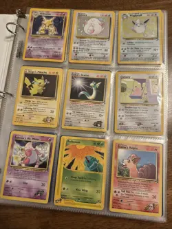 HUGE Old Binder Full of 306 Vintage Pokemon Cards - WOTC Base, Rocket, Gym, Neo - Image 1